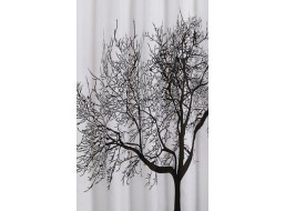 Aqualine Sprchový závěs 180x200cm, polyester, černá/bílá, strom ZP008