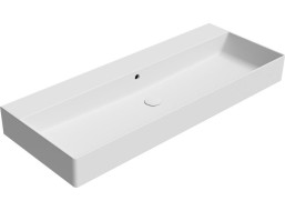 GSI KUBE X keramické umyvadlo 120x47cm, broušená spodní hrana, bez otvoru, bílá mat 94249009