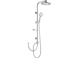 Aqualine ZARA sprchový sloup k napojení na baterii, hlavová, ruční sprcha, chrom SL420