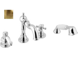 Sapho VIENNA čtyřprvková baterie na okraj vany s retro hubicí, bronz VO930BR