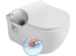Sapho BRILLA CLEANWASH závěsná WC mísa s bidetovou sprškou, Rimless, 36, 5x53cm, bílá 100612