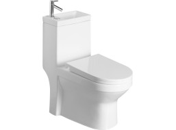 Aqualine HYGIE WC kombi s umývátkem, zadní/spodní odpad, bílá PB104W