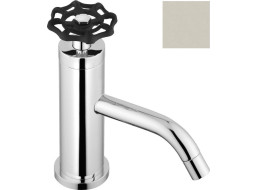 Sapho INDUSTRY stojánková umyvadlová baterie bez výpusti, výška 162 mm, nikl/černá 5102TT8