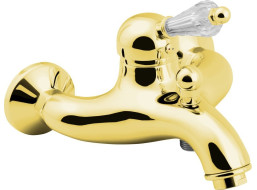 Sapho KIRKÉ CRYSTAL nástěnná vanová baterie, páčka krystal, zlato KI10KZ