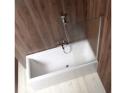 Aqualine VILMA vanová zástěna 600x1400 mm, chrom, pravá, sklo matné AQ6018P