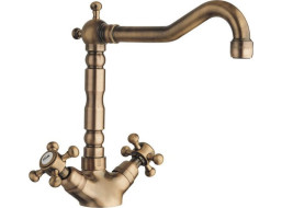Sapho ANTEA stojánková dřezová baterie s retro hubicí, bronz 3126