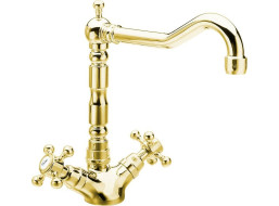 Sapho ANTEA stojánková dřezová baterie s retro hubicí, zlato 3125
