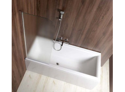 Aqualine VILMA vanová zástěna 600x1400 mm, chrom, levá, sklo matné AQ6018L
