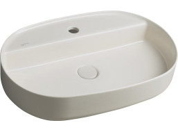 Isvea INFINITY OVAL keramické umyvadlo na desku, 60x40cm, ivory 10NF65060-2K