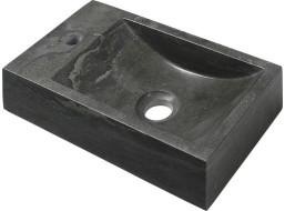 Sapho BLOK kamenné umývátko 40x22cm, baterie vlevo, antracit 2401-38