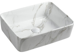 Sapho DALMA keramické umyvadlo na desku, 48x38 cm, carrara MM517