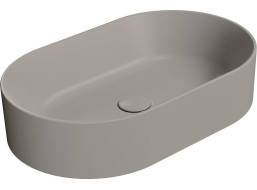 GSI KUBE X keramické umyvadlo na desku, 60x37cm, oválné, tortora mat 945805
