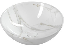 Sapho DALMA keramické umyvadlo na desku, Ø 42 cm, carrara MM117