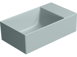 GSI KUBE X keramické umývátko 40x23cm, bez otvoru, pravé/levé, ghiaccio mat 9484015