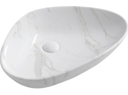 Sapho DALMA keramické umyvadlo na desku, 58, 5x39 cm, carrara MM217