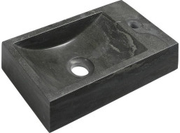 Sapho BLOK kamenné umývátko 40x22cm, baterie vpravo, antracit 2401-28