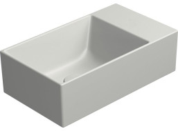 GSI KUBE X keramické umývátko 40x23cm, broušená spodní hrana, bez otvoru, pravé/levé, cenere mat 94849017