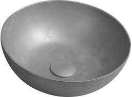 Sapho FORMIGO betonové umyvadlo na desku, Ø 39cm, stříbrná FG319