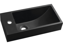 Sapho ARIANA umývátko, litý mramor, 50x25cm, baterie vlevo, černá mat SM012B