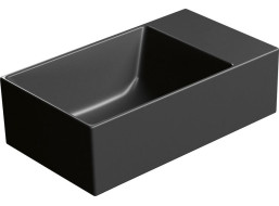GSI KUBE X keramické umývátko 40x23cm, bez otvoru, pravé/levé, černá mat 9484026