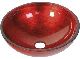 Sapho MURANO ROSSO IMPERO skleněné umyvadlo na desku, průměr 40cm, červená AL5318-63