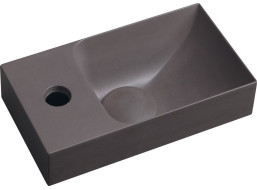 Sapho PICCOLINO betonové umývátko 30, 8x17cm, baterie vlevo, tmavě hnědá PK30015