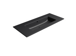 GSI PURA keramické umyvadlo Slim 102x46cm, bez otvoru, černá mat 8886026