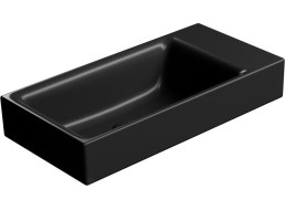 GSI NUBES keramické umývátko 50x25cm, bez otvoru, pravé/levé, černá mat 9637026