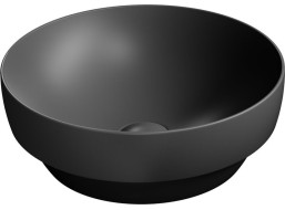 GSI PURA keramické umyvadlo na desku, průměr 40cm, černá mat 884626