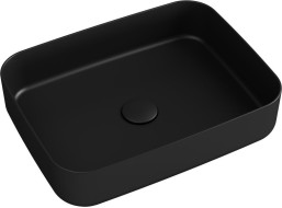 Isvea INFINITY RECTANGLE keramické umyvadlo na desku, 50x36cm, černá mat 10NF65050-2N