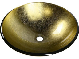Sapho SHAY skleněné umyvadlo na desku Ø 42 cm, zlatá 2501-22