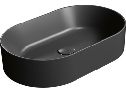 GSI KUBE X keramické umyvadlo na desku, 60x37cm, oválné, černá mat 945826
