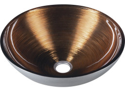 Sapho MURANO WENGE skleněné umyvadlo na desku, průměr 40cm, měděná/stříbrná AL5318-66