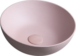 Sapho FORMIGO betonové umyvadlo na desku, Ø 39cm, růžová FG321
