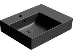 GSI KUBE X keramické umyvadlo 60x47cm, s odkládací plochou vpravo, černá mat 9438126