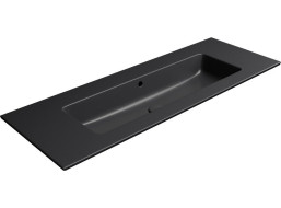 GSI PURA keramické umyvadlo Slim 122x46cm, bez otvoru, černá mat 8887026