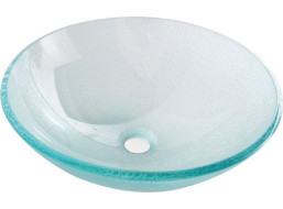 Sapho ICE skleněné umyvadlo na desku Ø 42 cm, čirá s pískováním 2501-04