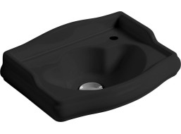 Kerasan RETRO keramické umývátko 41x30cm, otvor pro baterii vpravo, černá mat 103331DX