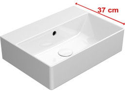 GSI KUBE X keramické umyvadlo 50x37cm, broušená spodní hrana, bez otvoru, bílá ExtraGlaze 94479011