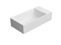 GSI KUBE X keramické umývátko 50x25cm, bez otvoru, pravé/levé, bílá mat 9486009