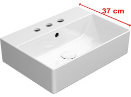 GSI KUBE X keramické umyvadlo 50x37cm, broušená spodní hrana, 3 otvory, bílá ExtraGlaze 94479311
