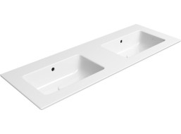 GSI PURA keramické dvojumyvadlo Slim 122x46cm, bez otvoru, bílá ExtraGlaze 8888011