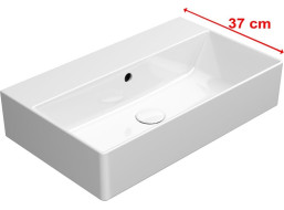 GSI KUBE X keramické umyvadlo 60x37cm, broušená spodní hrana, bez otvoru, bílá ExtraGlaze 94549011