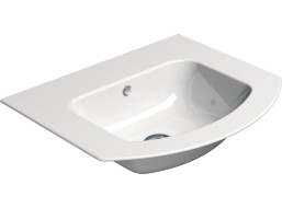 GSI PURA keramické umyvadlo Slim oblé 52x44cm, bez otvoru, bílá ExtraGlaze 8830011