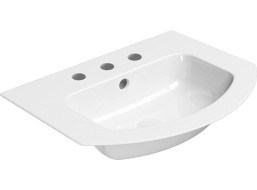 GSI PURA keramické umyvadlo Slim oblé 62x48cm, 3 otvory, bílá ExtraGlaze 8827311