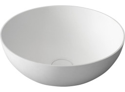 Sapho THIN umyvadlo na desku, Rockstone Ø 39 cm, bílá mat WN185