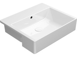 GSI KUBE X keramické umyvadlo polozápustné 55x47cm, bez otvoru, bílá ExtraGlaze 9434011