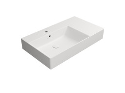 GSI KUBE X keramické umyvadlo 80x47cm, s odkládací plochou vpravo, bílá mat 9456109