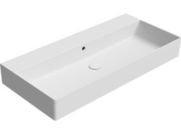 GSI KUBE X keramické umyvadlo 100x47cm, broušená spodní hrana, bez otvoru, bílá mat 94239009