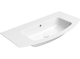 GSI PURA keramické umyvadlo Slim oblé 102x52cm, broušená spodní hrana, bez otvoru, bílá ExtraGlaze 88259011
